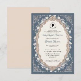 Budget Purple Florals Bridgerton Bridal Shower Einladung