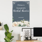 Budget Purple Florals Bridgerton Bridal Shower Poster (Heimbüro)