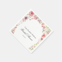 Budget Purple Florals Bridgerton Bridal Shower Serviette