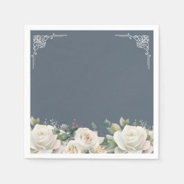 Budget Purple Florals Bridgerton Bridal Shower Serviette