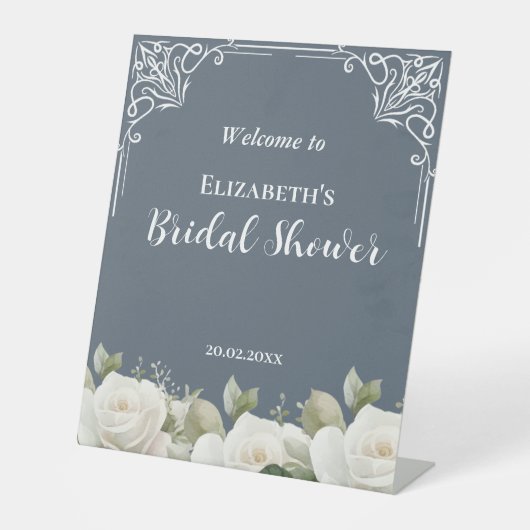 Budget Purple Florals Bridgerton Bridal Shower Sockelschild (Vorderseite)