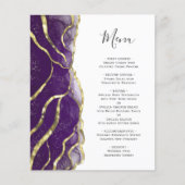 Budget Purple Gold Ink Wedding Menu (Vorderseite)