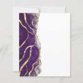 Budget Purple Gold Ink Wedding Save the Date (Rückseite)
