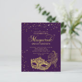 BUDGET Purple Gold Photo Masquerade Sweet 16 (Stehend Vorderseite)