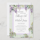 Budget Purple Lilac Greenery Elegant Wedding Einladung (Vorderseite)