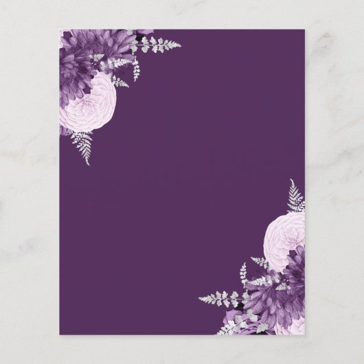 Budget Purple Lilac Silver Floral Save the Date (Rückseite)