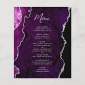Budget Purple Silver Agate Wedding Menu (Vorderseite)