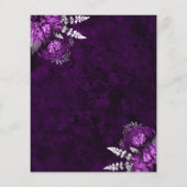 Budget Purple Silver Floral Wedding Save the Date (Rückseite)