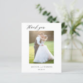 Budget QR CODE 2 Foto Hochzeit danke Karte (Stehend Vorderseite)