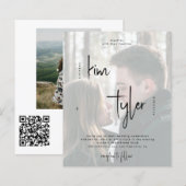 Budget QR CODE 2 Fotos Hochzeit Einladung (Vorne/Hinten)