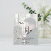 Budget QR CODE 2 Fotos Hochzeit Einladung (Stehend Vorderseite)