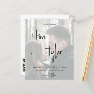 Budget QR CODE 2 Fotos Hochzeit Einladung