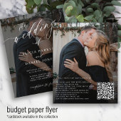 Budget QR CODE 2 Fotos Hochzeitseinladung Flyer