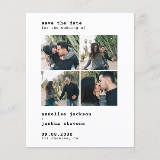 Budget QR CODE 4 Fotos Hochzeit speichern das Datu Flyer (Vorne)