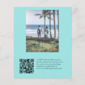 Budget QR CODE Beach Foto Hochzeit Einladung Flyer (Hinten)