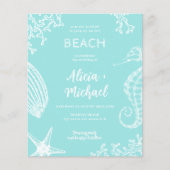 Budget QR CODE Beach Foto Hochzeit Einladung Flyer (Vorne)