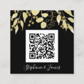 Budget QR Code Black Gold Hochzeit Einladung (Vorderseite)