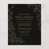 Budget QR Code Black Gold Hochzeit Einladung (Vorderseite)