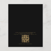 Budget QR Code Black Gold Hochzeit Einladung Flyer (Hinten)