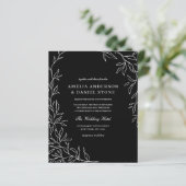 Budget QR Code Black & White Wedding Einladung (Stehend Vorderseite)