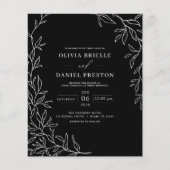 Budget QR Code Black & White Wedding Einladung (Vorderseite)