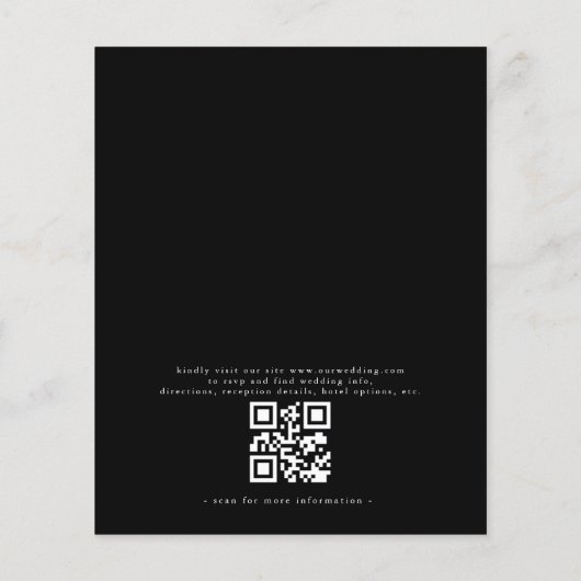 Budget QR Code Black & White Wedding Einladung Flyer (Hinten)