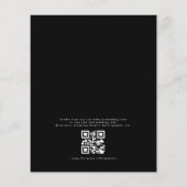 Budget QR Code Black & White Wedding Einladung Flyer (Hinten)