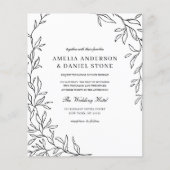 Budget QR Code Black & White Wedding Einladung Flyer (Vorne)