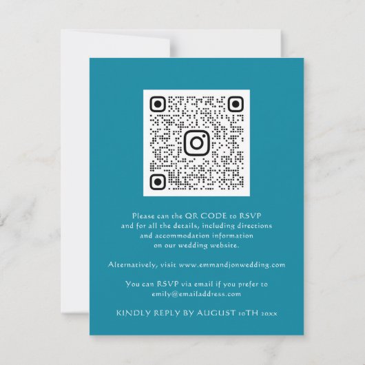 Budget QR CODE Blumenwiese Lila Aquamarin Blau (Rückseite)