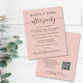 Budget QR Code Blush Wedding ReceptEinladung