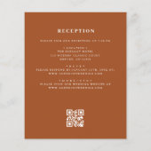 Budget QR Code Burnt Orange Hochzeit Einladung (Rückseite)