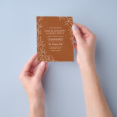 Budget QR Code Burnt Orange Hochzeit Einladung Flyer (Gruppe)