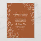Budget QR Code Burnt Orange Hochzeit Einladung Flyer (Vorne)