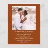 Budget QR Code Burnt Orange Hochzeit Einladung Flyer (Hinten)