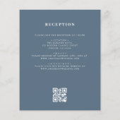 Budget QR Code Dusty Blue Leaf Hochzeit Einladung (Rückseite)