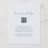 Budget QR Code Dusty Blue Monogram Wedding Flyer (Hinten)