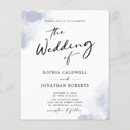 Budget QR Code Dusty Blue Watercolor Wedding