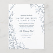 Budget QR Code Dusty Blue Wedding Einladung (Vorderseite)