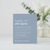 Budget QR Code Dusty Blue Wedding Reception Einlad (Stehend Vorderseite)