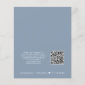 Budget QR Code Dusty Blue Wedding Reception Einlad (Rückseite)