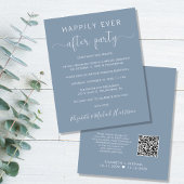 Budget QR Code Dusty Blue Wedding Reception Einlad