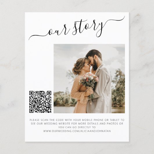 Budget QR-Code einfache Foto Hochzeit speichern Si (Rückseite)