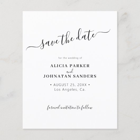 Budget QR-Code einfache Foto Hochzeit speichern Si Flyer (Vorne)