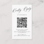Budget QR Code einfache minimalistische Hochzeit R Begleitkarte (Vorderseite)