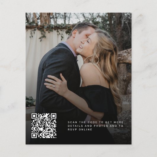 Budget QR CODE Einladung zur Hochzeit von schwarze (Rückseite)