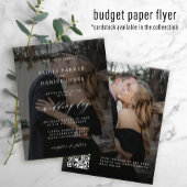 Budget QR CODE Einladung zur Hochzeit von schwarze Flyer