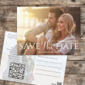 Budget QR Code Elegant Calligraphy Script Hochzeit Postkarte
