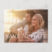 Budget QR Code Elegant Calligraphy Script Hochzeit Postkarte (Vorderseite)