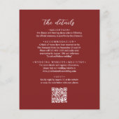 BUDGET QR-Code Elegant Cranberry-Rot Foto-Hochzeit (Rückseite)