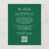 BUDGET-QR-Code Elegant Smaragdgrün Foto-Hochzeit (Rückseite)